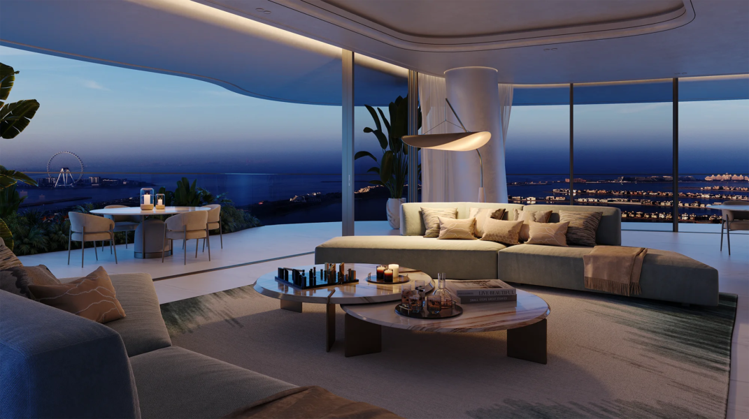 living room at night