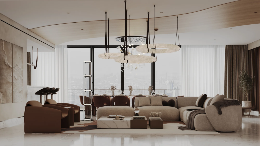 living room at 4br in atlantis the royal